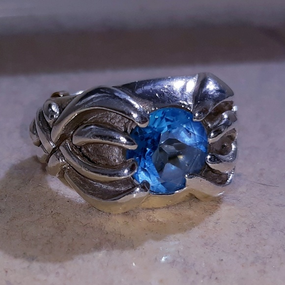 Precious Stones in Sterling Silver Men's Rings - Picture 3 of 4